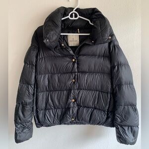 Moncler Bourdon Down Black Button Snap Puffer Jacket Women’s XS/ S 0